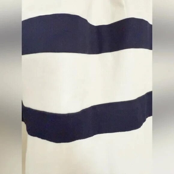 STAUD CAPTAIN IVORY OFF WHITE NAVY BLUE STRIPED HALTER MIDI DRESS SIZE 4 NWT - Picture 13 of 15